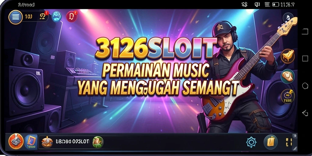 Tampilan gameplay 3126SLOT yang penuh warna dan musik.