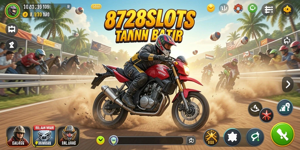 Gameplay seru balapan motor di 8728SLOTS.