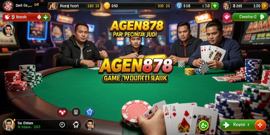 Screenshot gameplay AGEN878 yang menunjukkan aksi Poker yang mendebarkan.