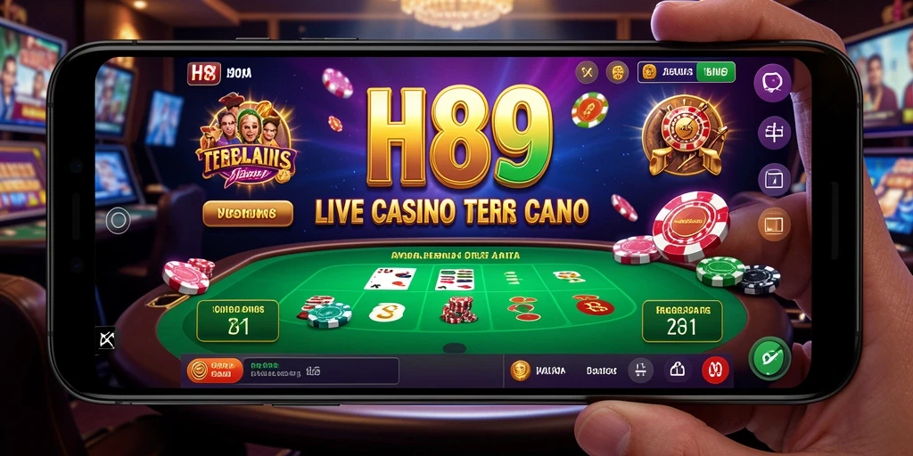 Screenshot H89 menampilkan dealer profesional di permainan Live Casino.