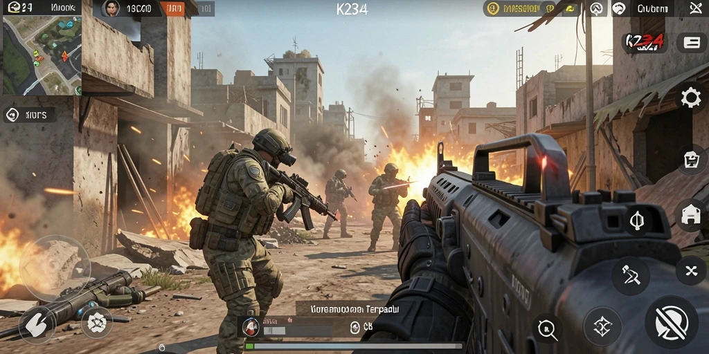 Tampilan gameplay K234 yang intens dan mendebarkan.