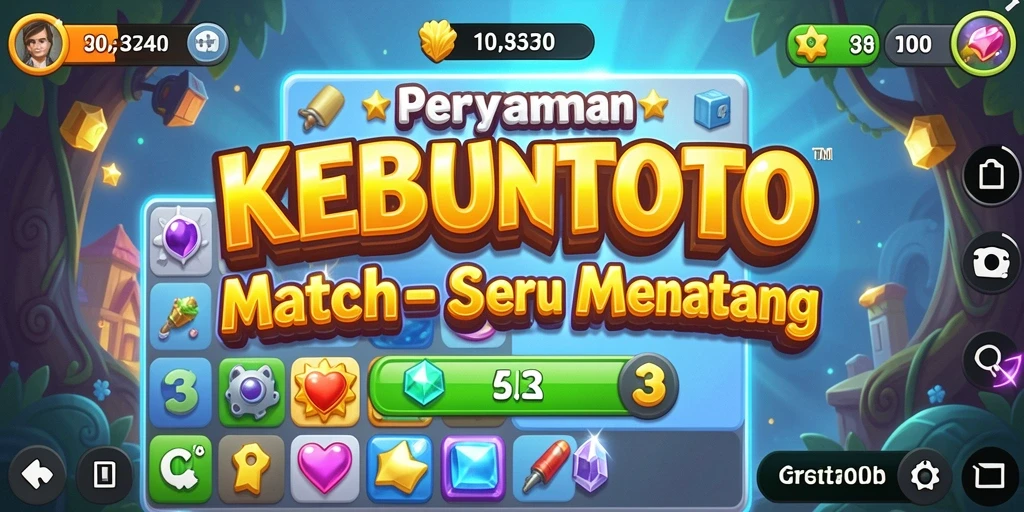 Tampilan gameplay KEBUNTOTO yang penuh warna dan seru.