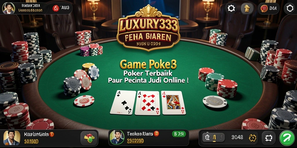 Tampilan gameplay Poker yang mendebarkan dan interaktif.