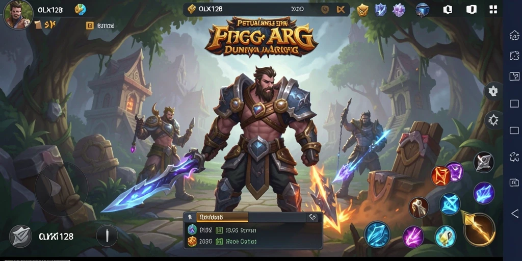 Screenshot gameplay OLX128 yang menampilkan pertarungan epik di dunia ARPG.
