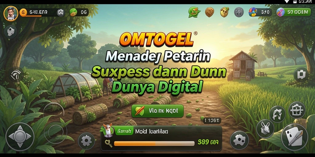 Tangkapan layar tampilan gameplay OMTOGEL dengan aktivitas bertani yang menarik.