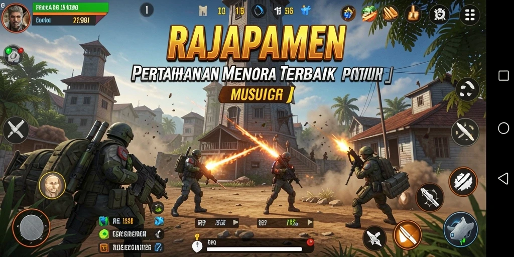 Tampilan menakjubkan dari gameplay Tower Defense RAJAPAMEN.