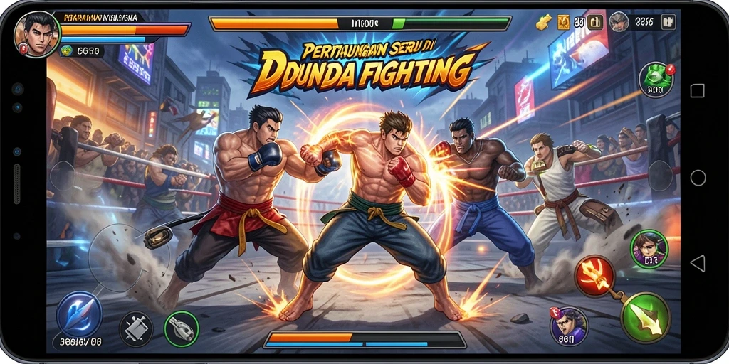 Tampilan seru dari gameplay T6 dalam pertarungan Fighting.