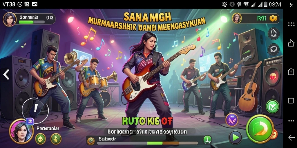 Screenshot gameplay VT38 yang menarik dengan musik terbaik.