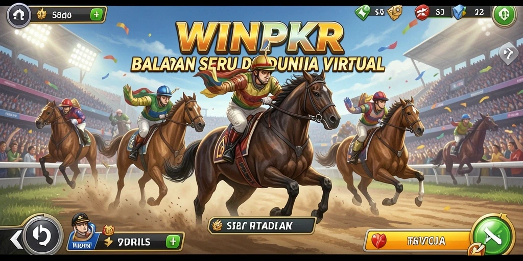 Screenshot gameplay WINPKR dengan aksi balapan yang intens.